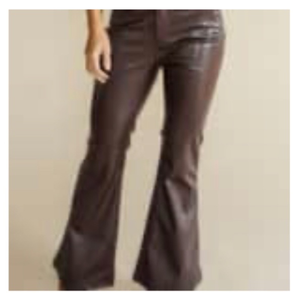 Mocha Vegan Leather Pants - Picture 2 of 5
